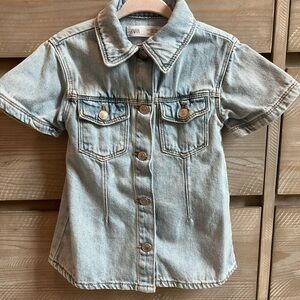 Light Blue Denim Short Sleeve Shirt